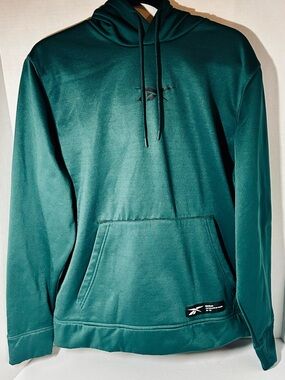 Reebok Performance Hoodie Dark Green Size Large P-P 23” S-H 28” VGC